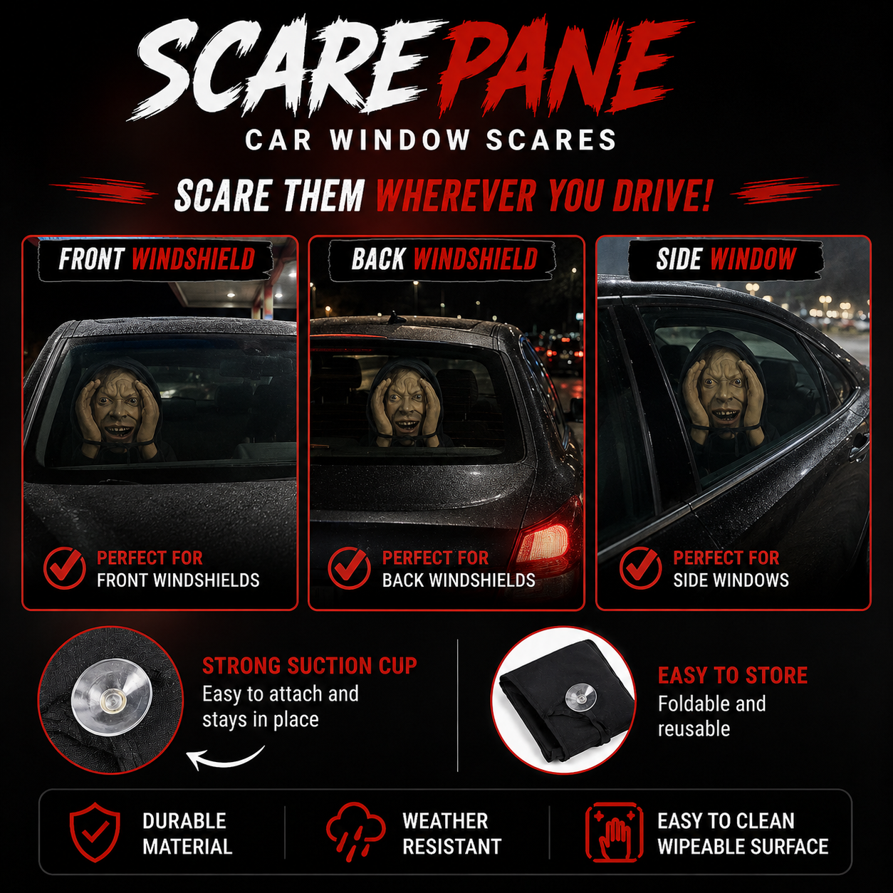 ScarePane™ Car Window Scare Prank