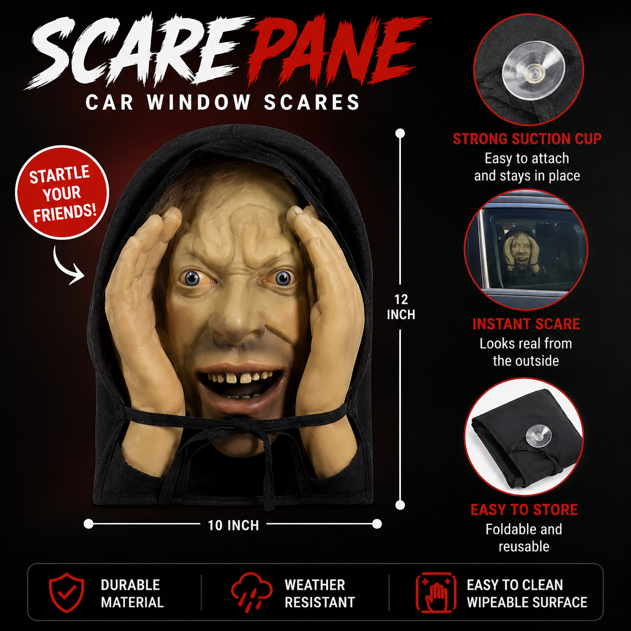 ScarePane™ Car Window Scare Prank